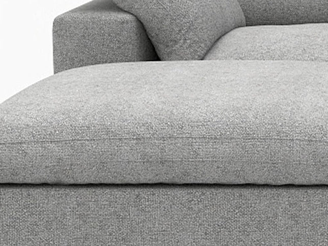 120" Light Gray Linen Blend Modular Sofa With Ottoman And Storage