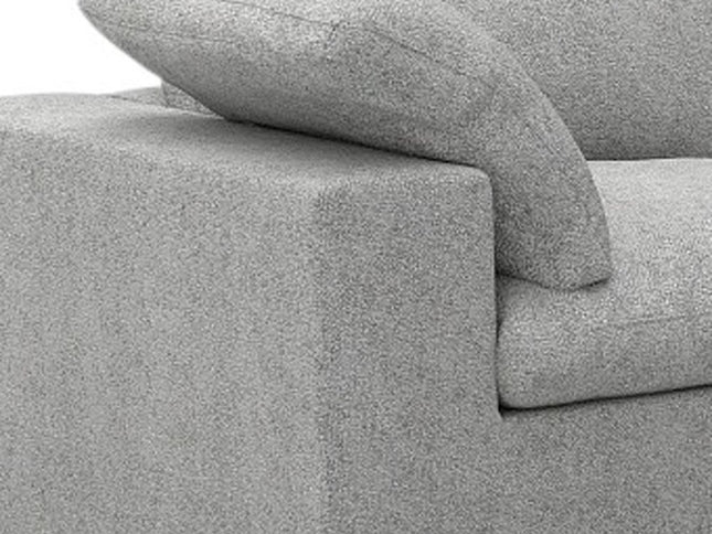 120" Light Gray Linen Blend Modular Sofa With Ottoman And Storage