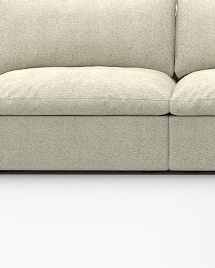 160" Khaki Linen Blend Modular Wood Sofa With Ottoman And Storage