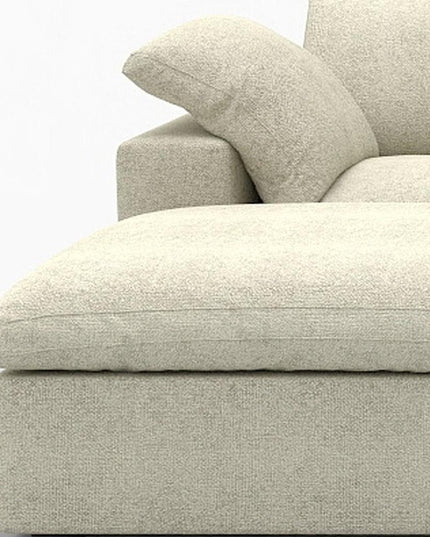 Khaki Linen Blend Modular U Shaped Five Piece Corner Sectional