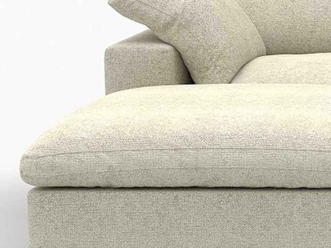 120" Khaki Linen Blend Modular Wood Sofa With Ottoman And Storage