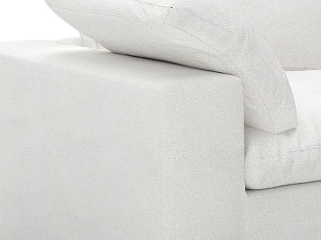 120" White Linen Blend Modular Sofa And Storage