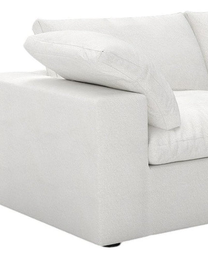 120" White Linen Blend Modular Sofa And Storage
