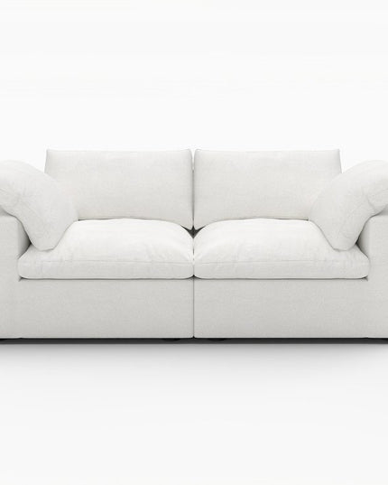 80" White Linen Blend Modular Sofa