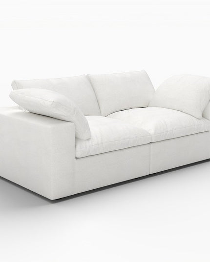 80" White Linen Blend Modular Sofa