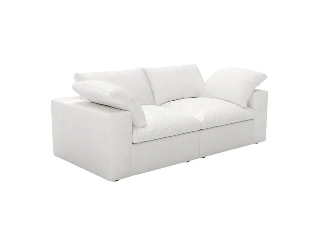 80" White Linen Blend Modular Sofa