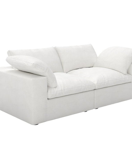 80" White Linen Blend Modular Sofa