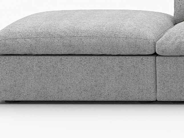 160" Light Gray Linen Blend Modular Sofa With Ottoman And Storage