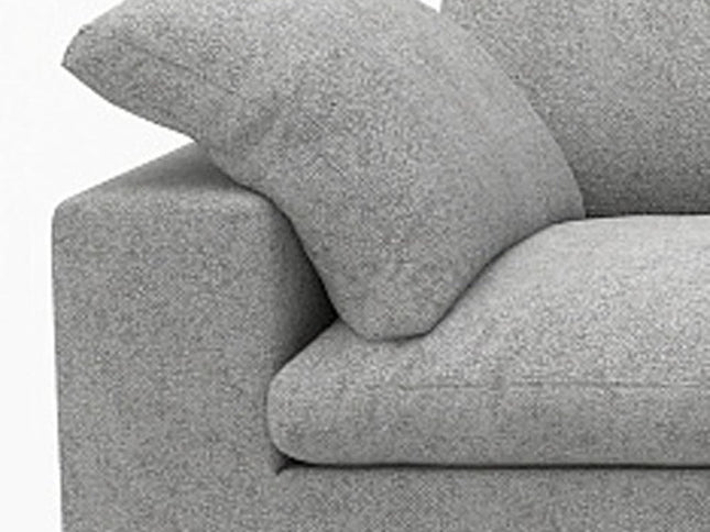 160" Light Gray Linen Blend Modular Sofa