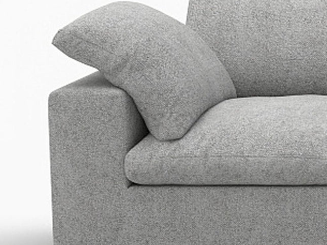 160" Light Gray Linen Blend Modular Sofa