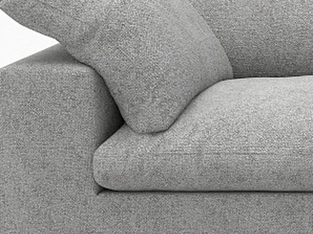 120" Light Gray Linen Blend Modular Sofa