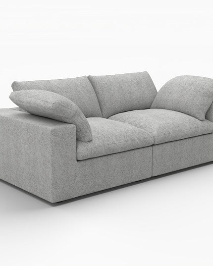 80" Light Gray Linen Blend Modular Sofa