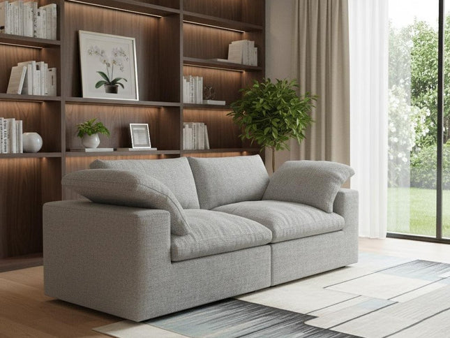 80" Light Gray Linen Blend Modular Sofa