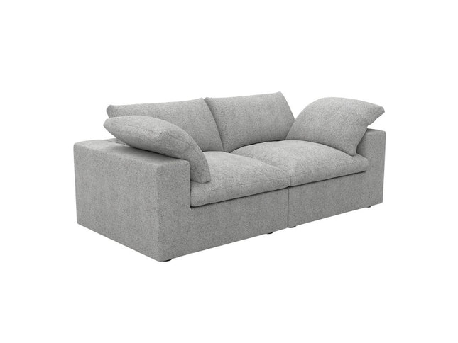 80" Light Gray Linen Blend Modular Sofa