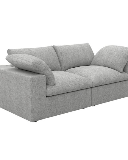 80" Light Gray Linen Blend Modular Sofa