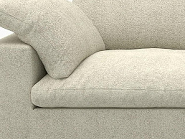 120" Khaki Linen Blend Modular Wood Sofa With Ottoman And Storage