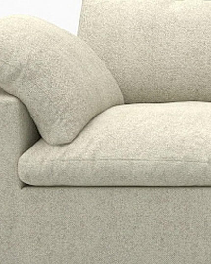 120" Khaki Linen Blend Modular Wood Sofa With Ottoman And Storage