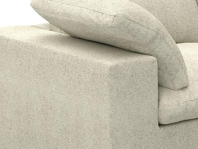 80" Khaki Linen Blend Modular Wood Sofa