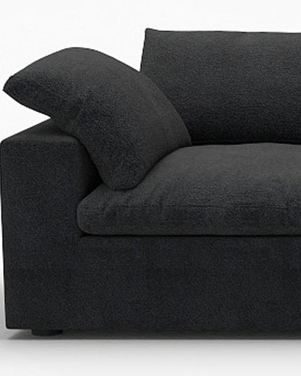 Black Linen Blend Modular Rectangular Four Piece Corner Sectional