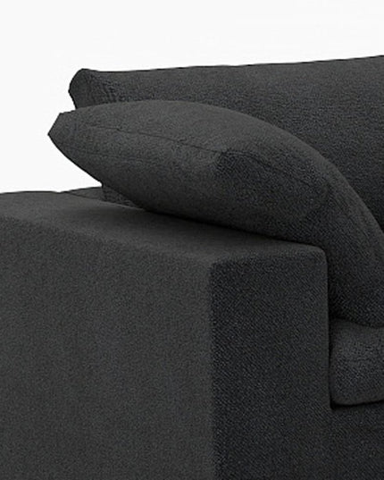 Black Linen Blend Modular Rectangular Four Piece Corner Sectional