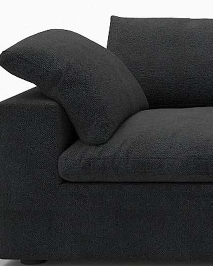 Black Linen Blend Modular Rectangular Three Piece Corner Sectional