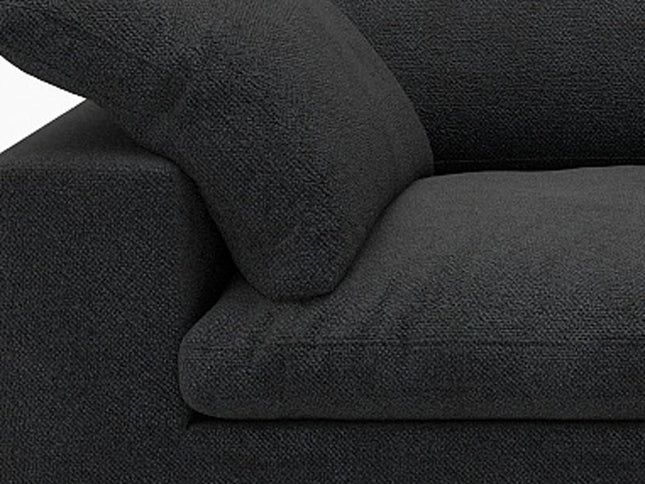 80" Black Linen Blend Modular Wood Sofa