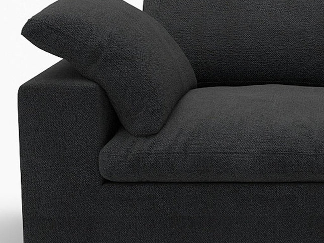 80" Black Linen Blend Modular Wood Sofa