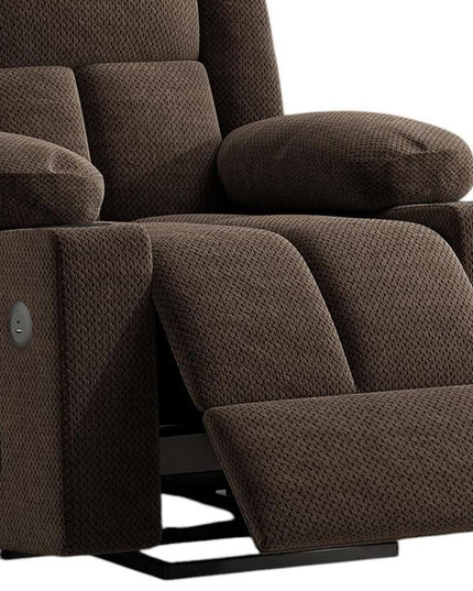 32" Brown Heated Massage Lift Assist Power Recliner With USB