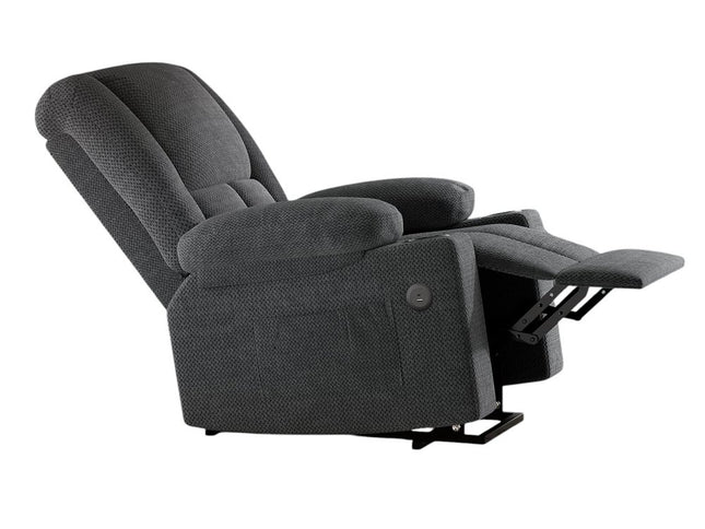 32" Gray Heated Massage Lift Assist Power Recliner With USB