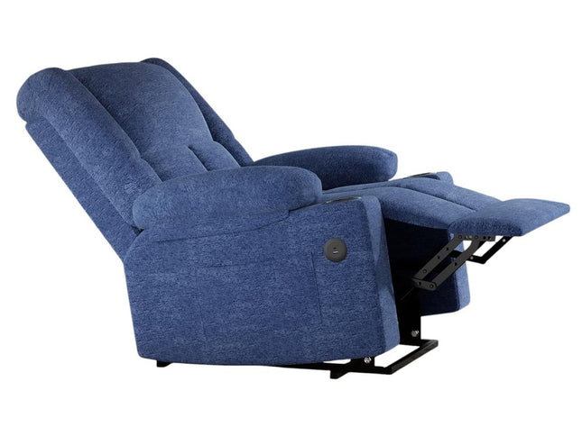 40" Blue Heated Massage Lift Assist Power Recliner With USB