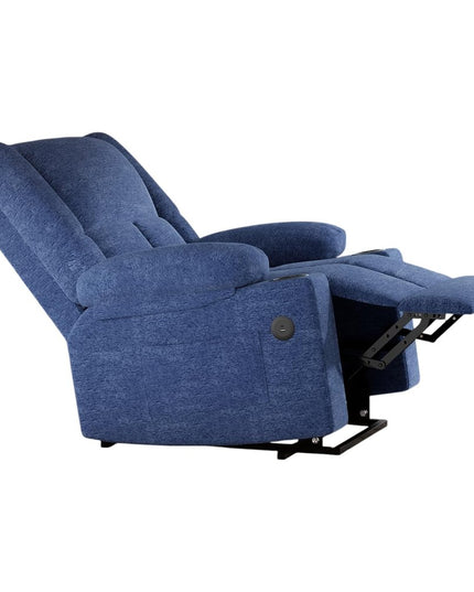 40" Blue Heated Massage Lift Assist Power Recliner With USB