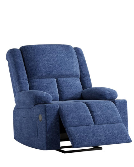 40" Blue Heated Massage Lift Assist Power Recliner With USB