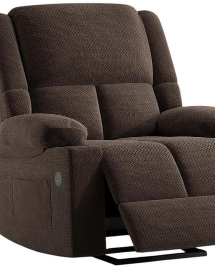 40" Brown Heated Massage Lift Assist Power Recliner With USB