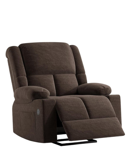 40" Brown Heated Massage Lift Assist Power Recliner With USB