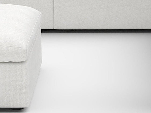 White Linen Blend Modular L Shaped Six Piece Corner Sectional