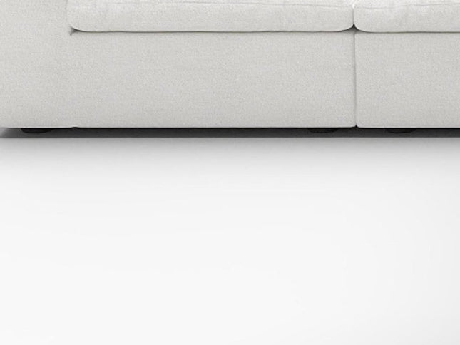 White Linen Blend Modular L Shaped Five Piece Corner Sectional