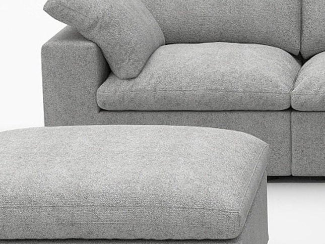 Light Gray Linen Blend Modular L Shaped Six Piece Corner Sectional