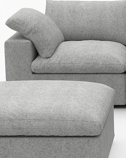 Light Gray Linen Blend Modular L Shaped Six Piece Corner Sectional