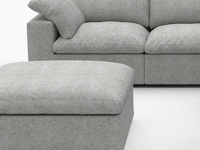 Light Gray Linen Blend Modular L Shaped Six Piece Corner Sectional