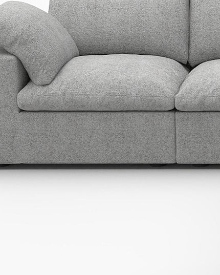 Light Gray Linen Blend Modular L Shaped Five Piece Corner Sectional