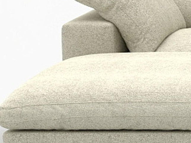 Khaki Linen Blend Modular U Shaped Six Piece Sofa and Chaise Sectional