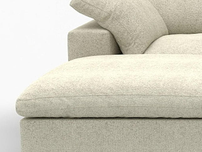 Khaki Linen Blend Modular U Shaped Six Piece Sofa and Chaise Sectional