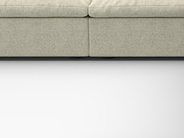 Khaki Linen Blend Modular L Shaped Five Piece Corner Sectional