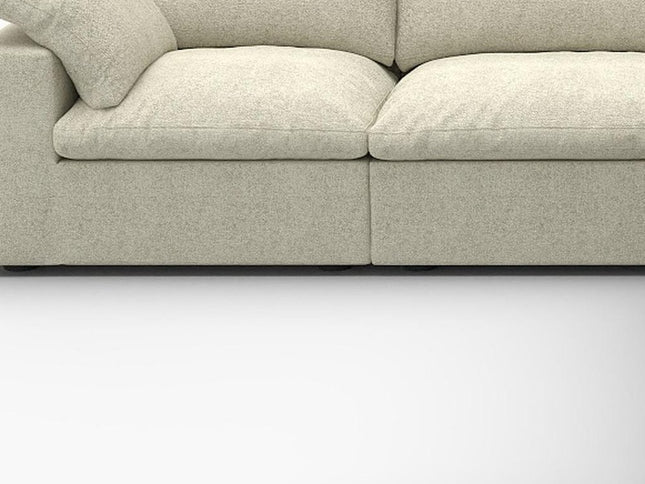 Khaki Linen Blend Modular L Shaped Five Piece Corner Sectional