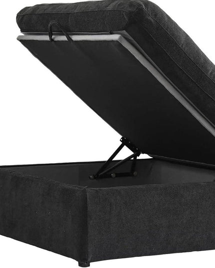 Black Linen Blend Modular L Shaped Three Piece Corner Sectional