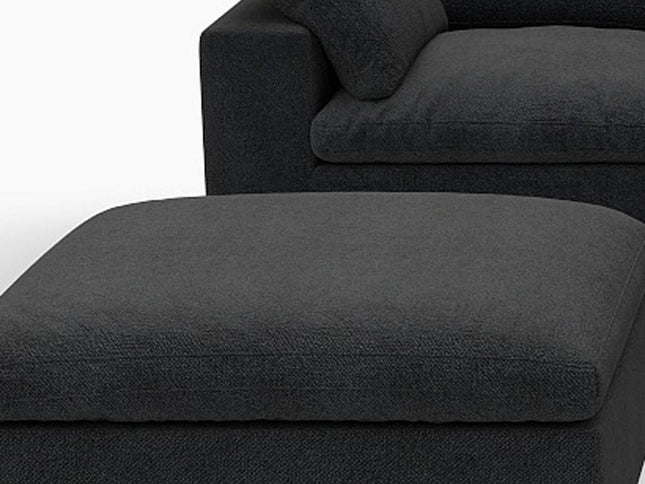 Black Linen Blend Modular L Shaped Six Piece Corner Sectional