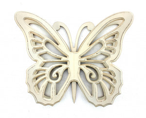 18.5" x 23" x 4" Light Yellow Rustic Butterfly Wooden Wall Decor