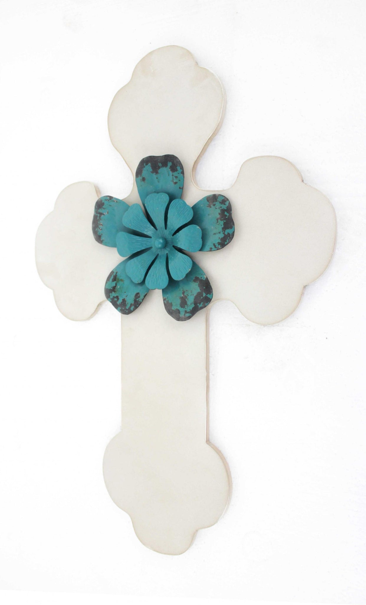 1" x 15.75" x 23.75" White Rustic Cross Wooden - Wall Decor