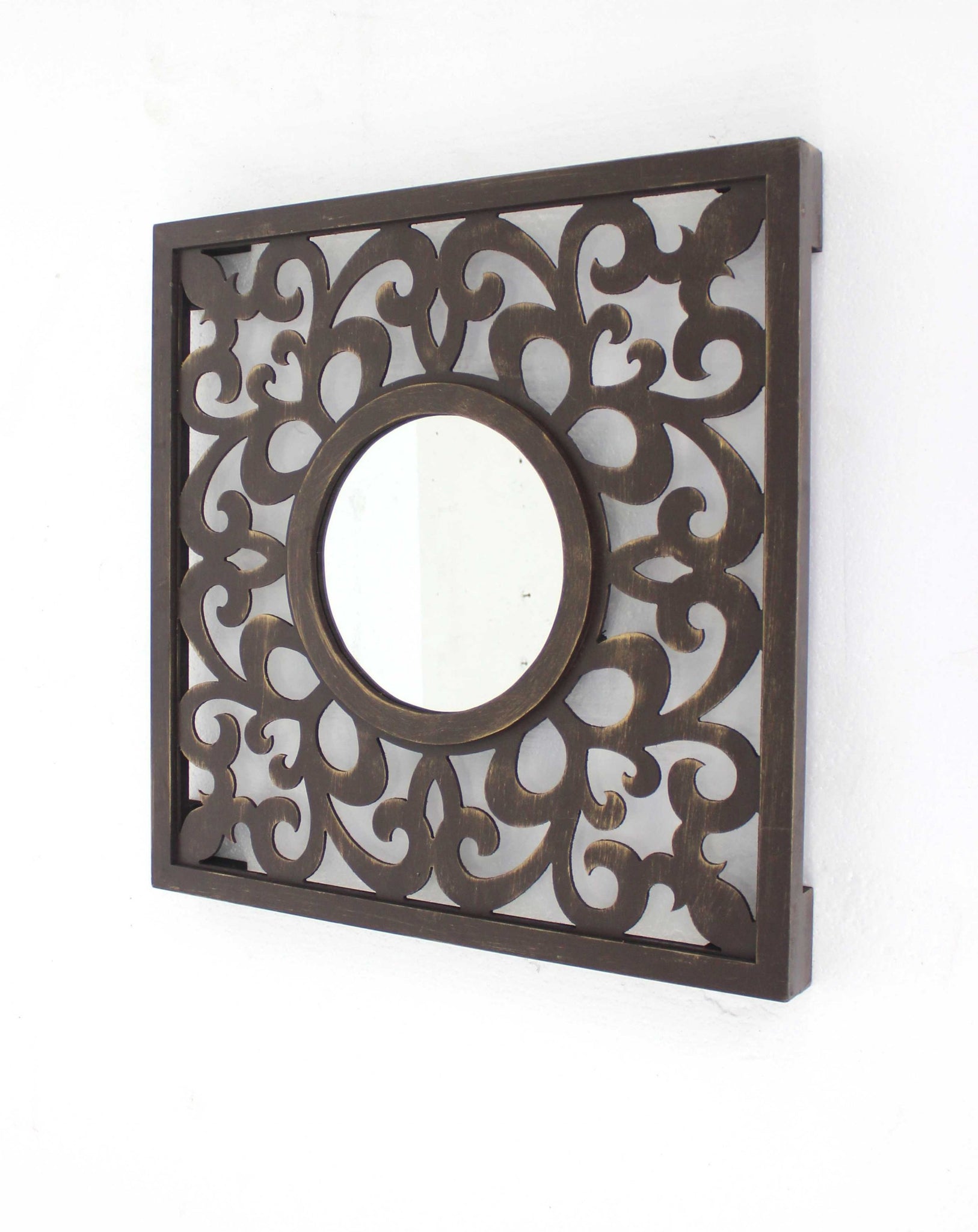 24" x 24" Brown Vintage - Wall Mirror