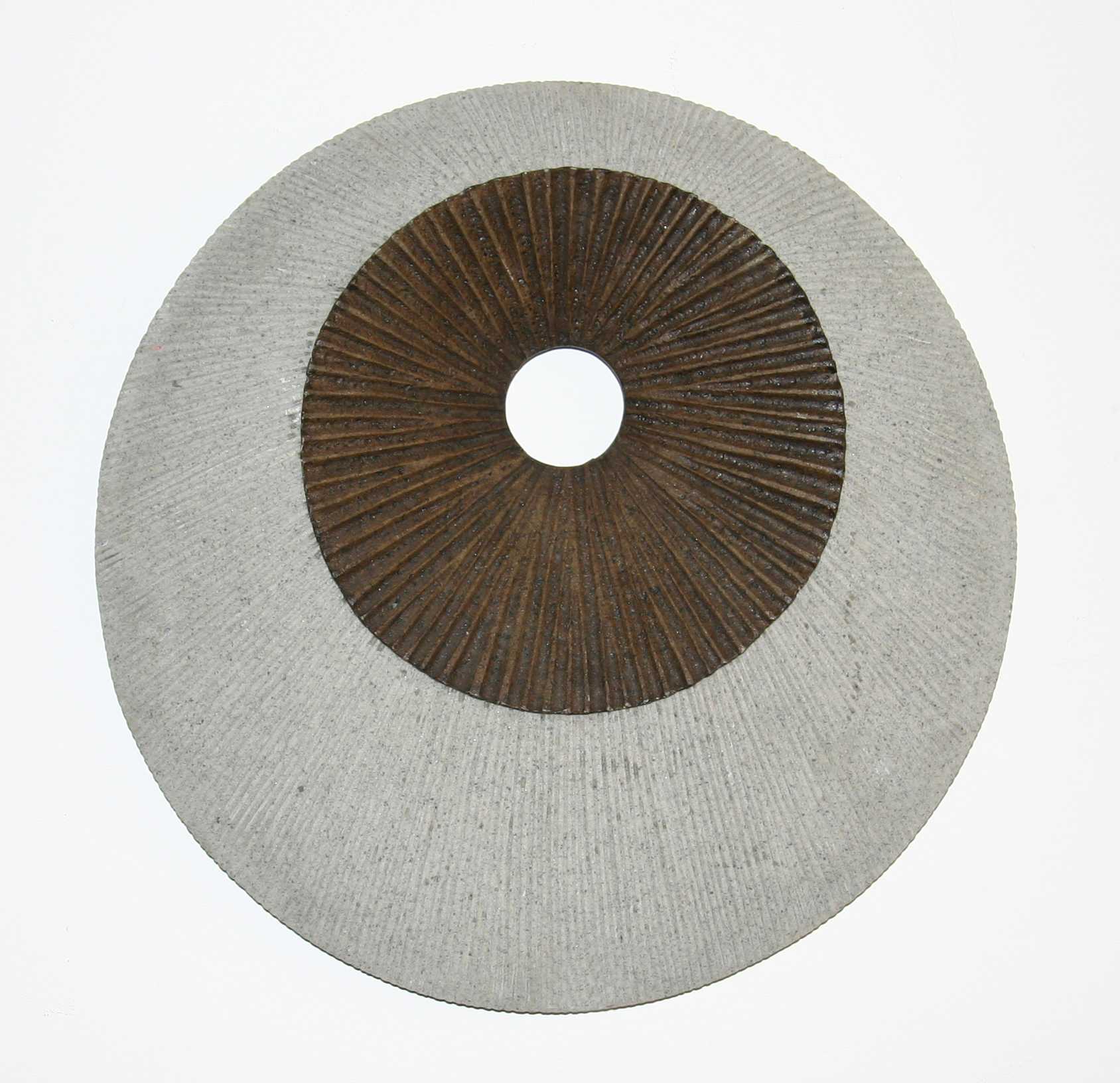 1" x 14" x 14" Brown &amp; Gray Round Ribbed Wall Decor